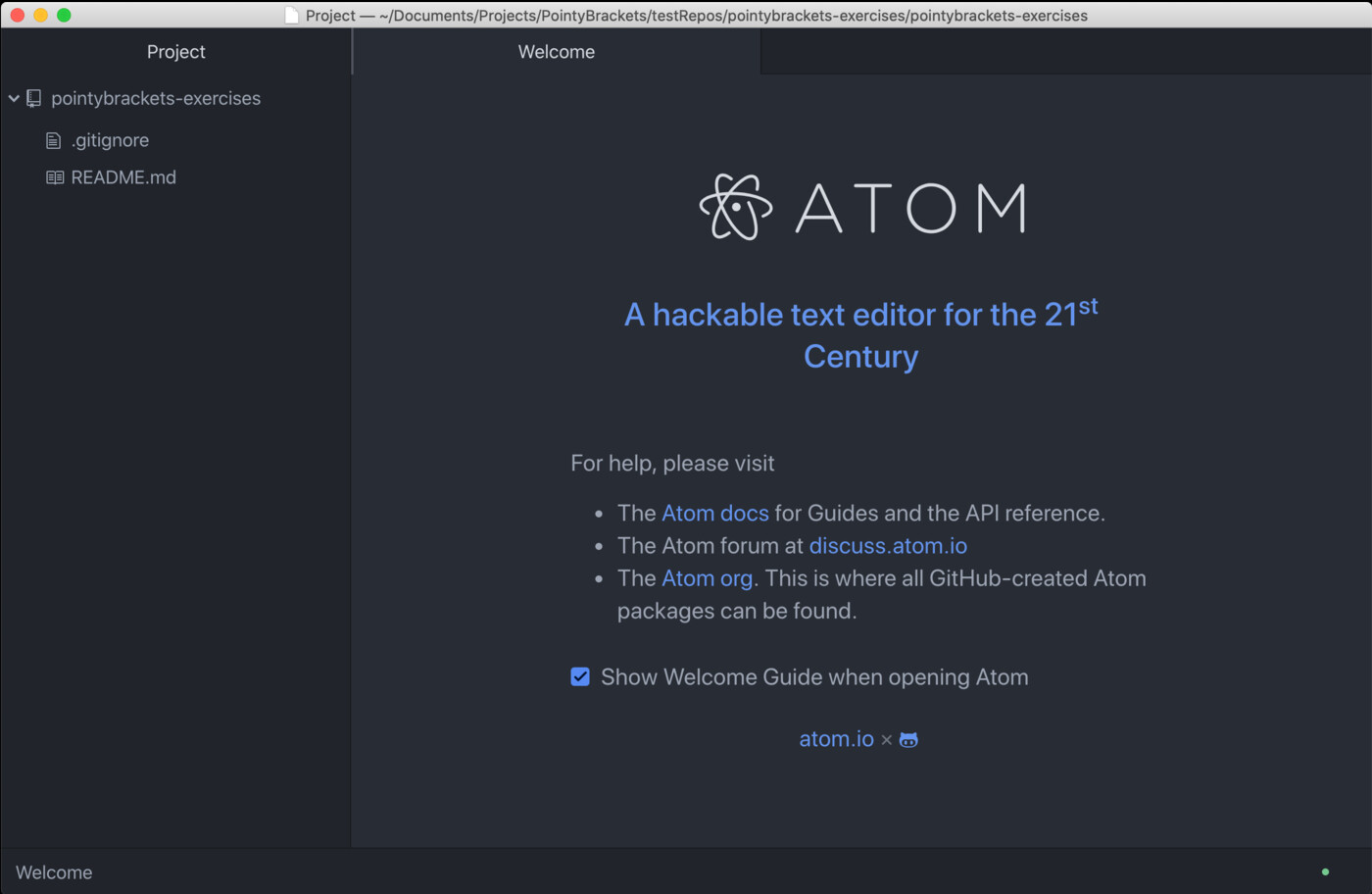Atom Text Editor’s project panel